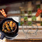 Parrilla redonda de acero inoxidable para horno con pinch