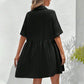 Vestido midi de manga corta con cuello de camisa y botone