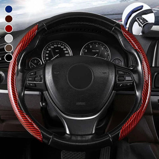 Funda universal para volante con diseño de fibra de carbono de Universal Lase