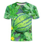 Funny Watermelon Pattern Crewneck T-Shirt