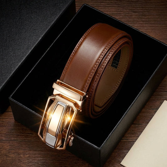 Cinturón con trinquete para hombre, para ocasiones formales y informales