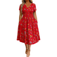 👗Vestido de mujer con cuello en V, estampado floral y cintura retorcida