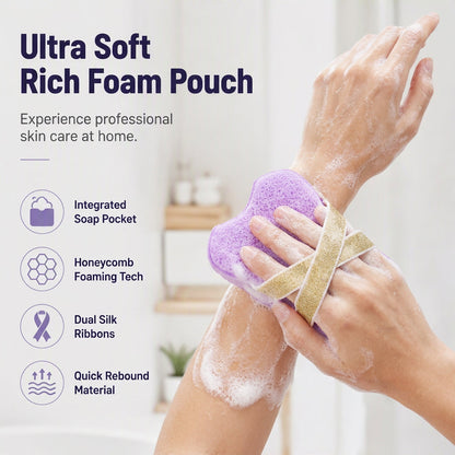 Ultra Soft Bath Sponge with Soap Pouch