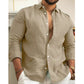 Camisa de lino y algodón de color liso para hombre (oferta por tiempo limitado)