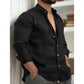 Camisa de lino y algodón de color liso para hombre (oferta por tiempo limitado)