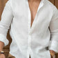 Camisa de lino y algodón de color liso para hombre (oferta por tiempo limitado)