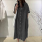 Women's Loose-Fit Button-Down Denim Dress