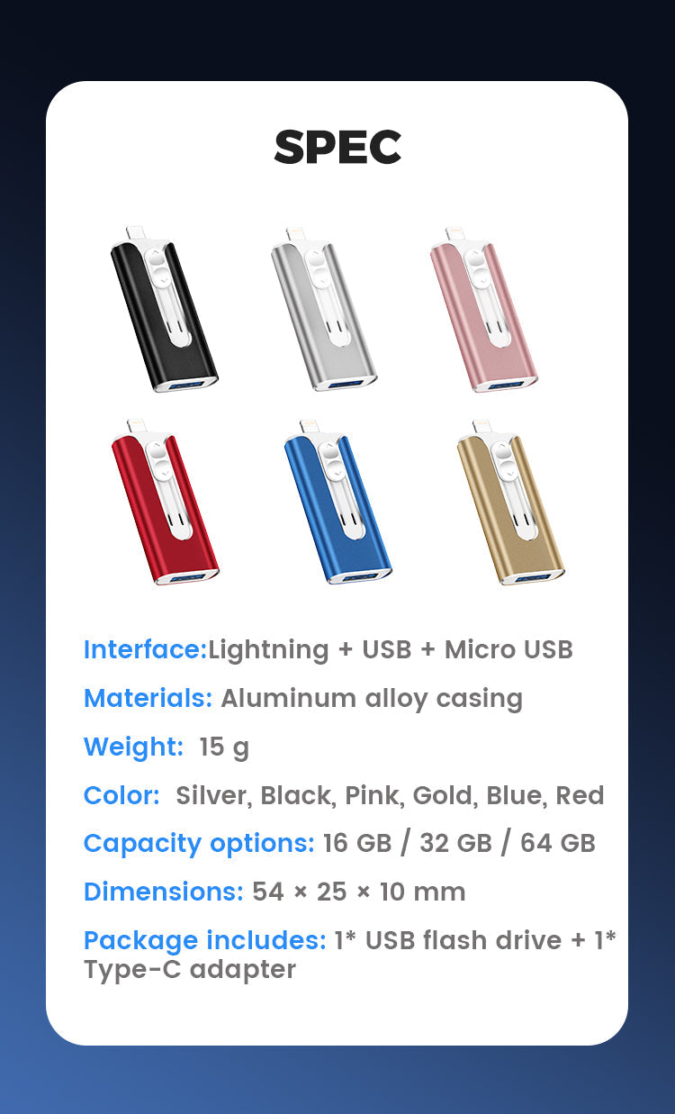 📱💾 Memoria USB 4 en 1 para iPhone, Android y PC - imagen 10