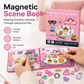 Libro magnético silencioso para niños con rompecabezas plegable y escenas: juguete educativo para niños y niña