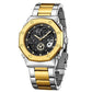 Men's Skeleton Dial Quartz Watch with Rhinestone Accents