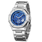 Men's Skeleton Dial Quartz Watch with Rhinestone Accents