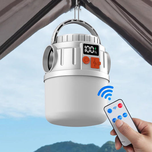 Lámpara exterior con pantalla digital solar y doble fuente de luz