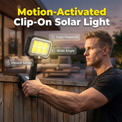 Lámpara solar con sensor de movimiento y sistema de sujeción