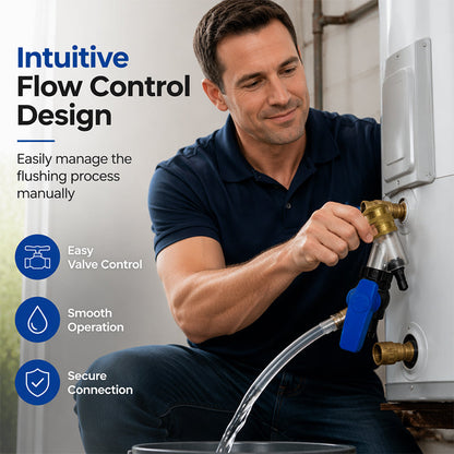 Herramienta de limpieza de calentadores de agua sin necesidad de desmontaje para sistemas de gas y eléctricos.