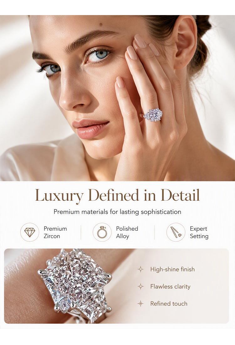 💍 Anillo Elegante con Circonita de Corte Cuadrado - imagen 4