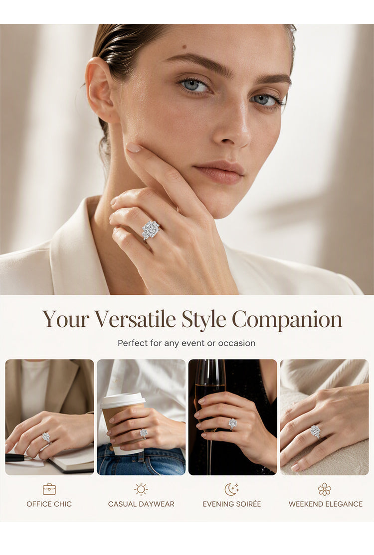 💍 Anillo Elegante con Circonita de Corte Cuadrado - imagen 5