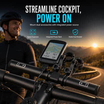 📢📢 ¡50% de descuento! ⏰ Extensor de manillar para bicicleta: alimentación USB, resistente al agua y montaje doble. Más espacio, zona del manillar más despejada 🛡️