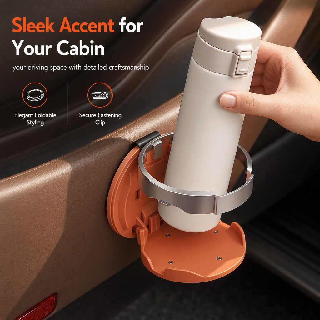 🚗🥤 Portavasos Plegable para Coche con Gancho - imagen 1