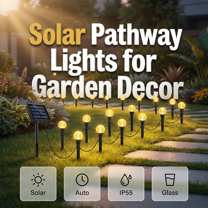 Guirnalda de luces solares impermeables para caminos y jardines.