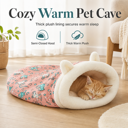 🐱 Cama Cueva con Capucha para Gatos y Mascotas Pequeñas
