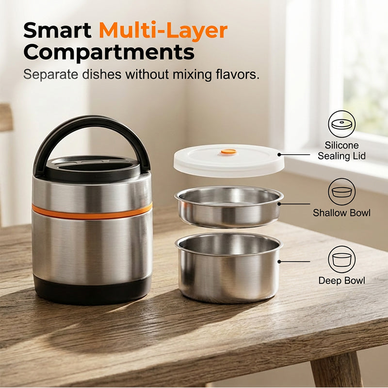 🥣 Recipiente Térmico Multicapa de Acero Inoxidable para Comida - imagen 13