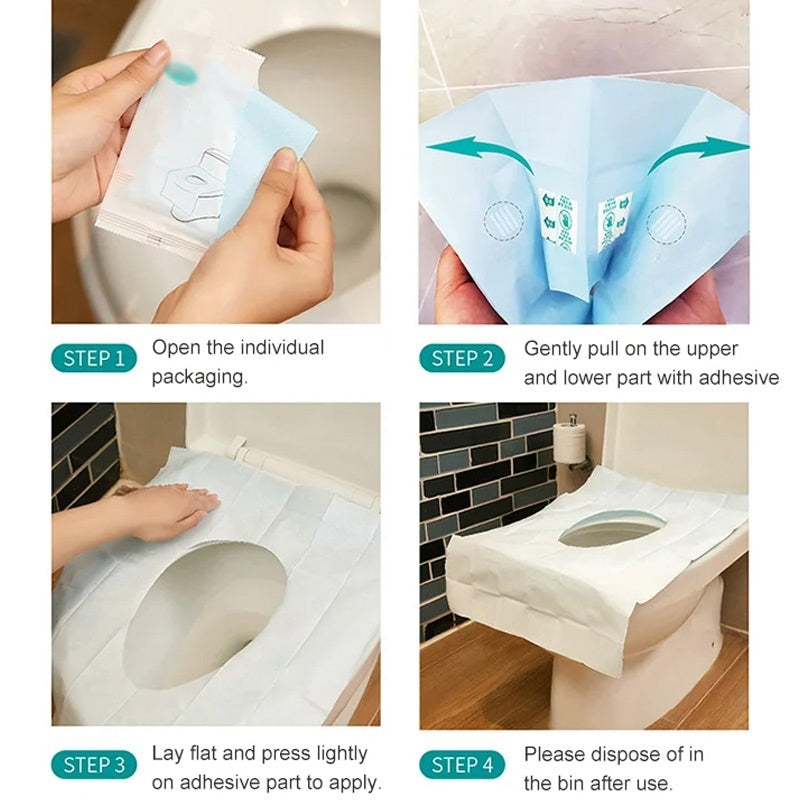 Protectores Desechables Adhesivos para Asiento de Inodoro - imagen 5