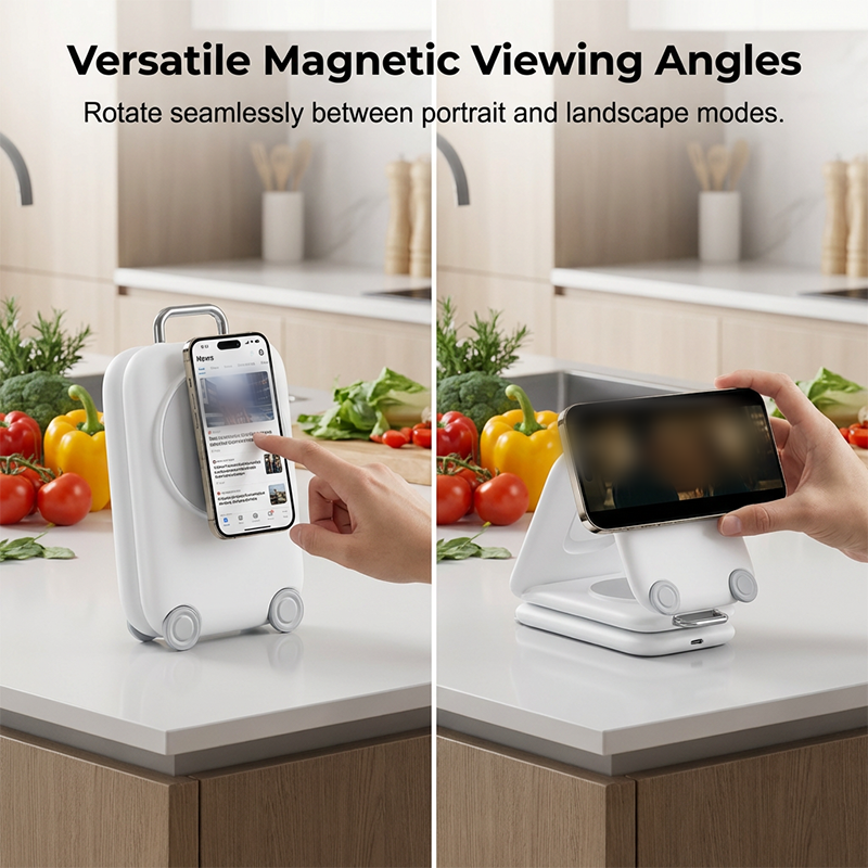 Cargador Inalámbrico Magnético Plegable 3 en 1 - imagen 2