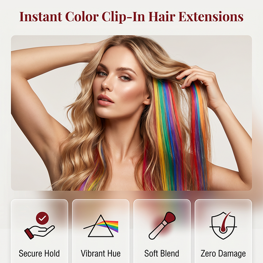 🌈 Set de 12 Extensiones de Cabello de Colores con Clip