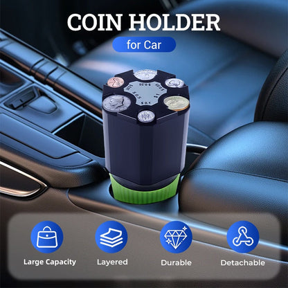 🪙 Organizador de Monedas de Gran Capacidad para Coche