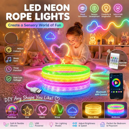 🐉 Tira de Luz LED Neón Trenzada Efecto Escama de Dragón