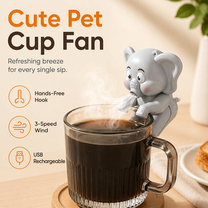 Cute Pet Cup Hanging Mini Fan