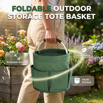 🌿 Bolsa Plegable para Herramientas de Jardín con Bolsillos
