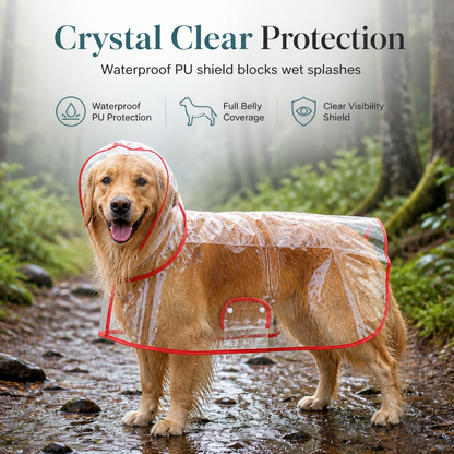 🌧️ Chubasquero Transparente Impermeable para Perro – XS a 8XL
