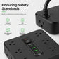 🔌 Regleta de 12 Tomas con 4 Puertos USB y Cable de 2 m