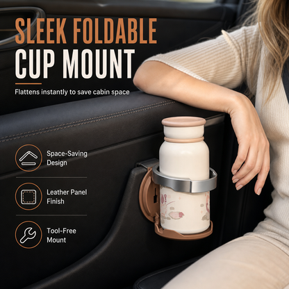 🥤 Portavasos Plegable Multifunción para Puerta del Coche