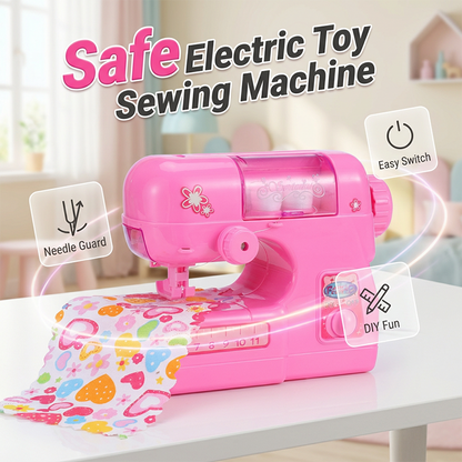 🧵 Mini juguete de máquina de coser eléctrica con protector de aguja