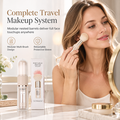 💄 Set de Brochas Retráctiles 5 en 1 para Viaje