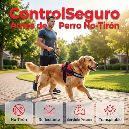 🐕 Arnés Reflectante Antitirones con Asa de Control