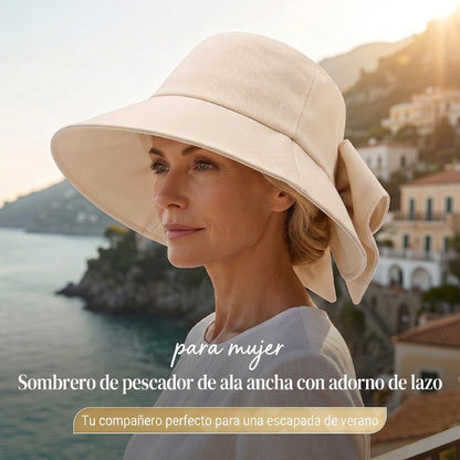 ¡50% DE DESCUENTO! Mujeres Bowknot ancho borde sombrero protector del sol