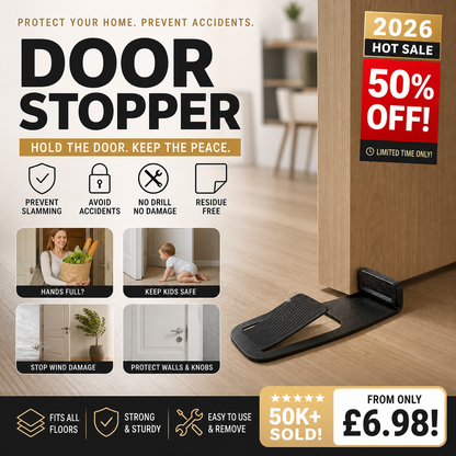 🚪 Tope de Puerta de Suelo con Accionamiento por Pie – Sin Taladrar