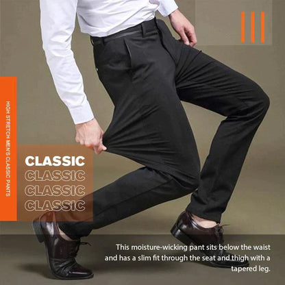 Pantalones clásicos de tiro alto para hombre