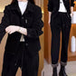 Chaqueta y pantalones de traje vintage de invierno para mujer